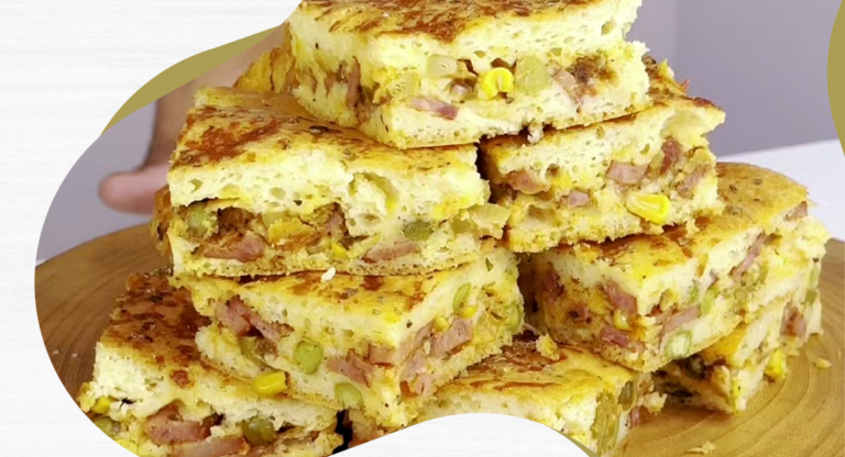 Torta de Liquidificador com Recheio de Torresmo e Calabresa